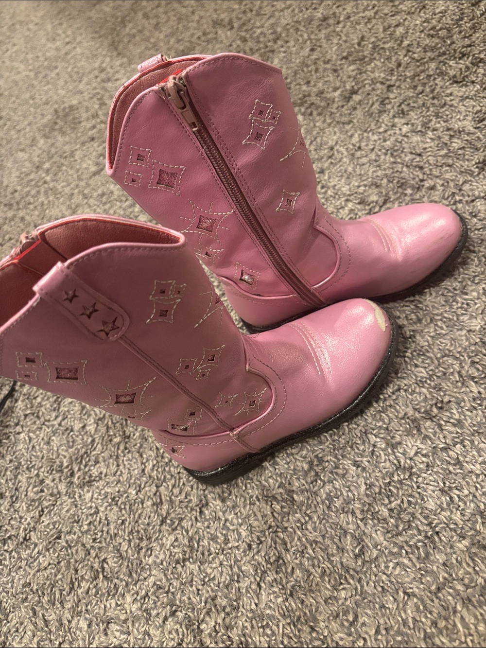 Othr Pink Girls' Western Zip-Up Cowboy Boots